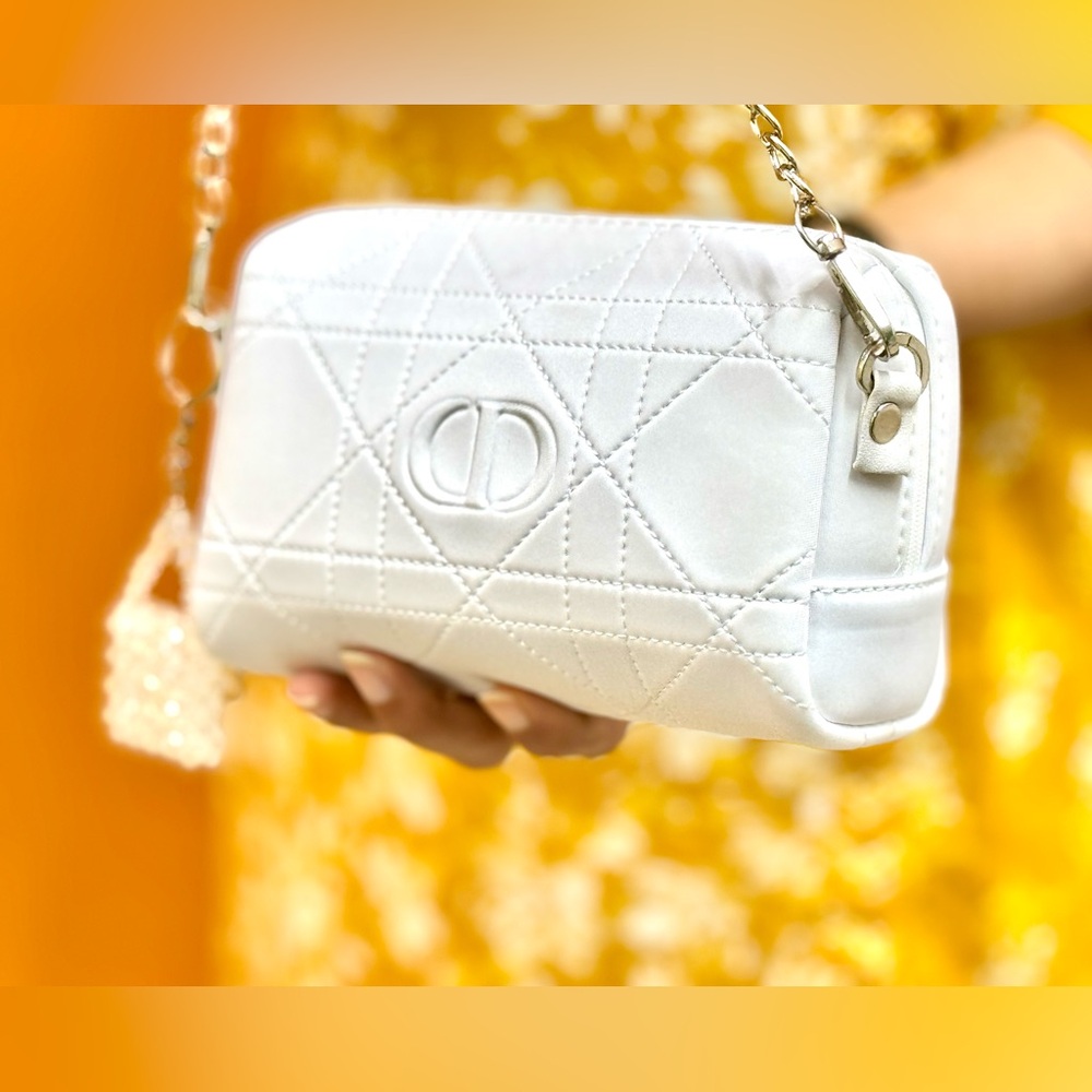 Original Dior Trousseau pouch  with Silver chain and beautiful white stone charm - Picture 2 of 16
